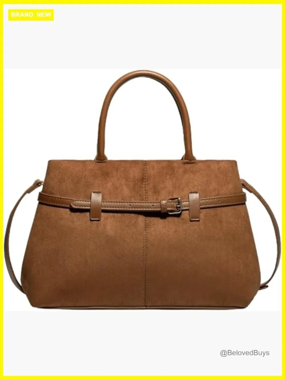 Suede Hobo Tote Crossbody Bag with Adjustable Strap